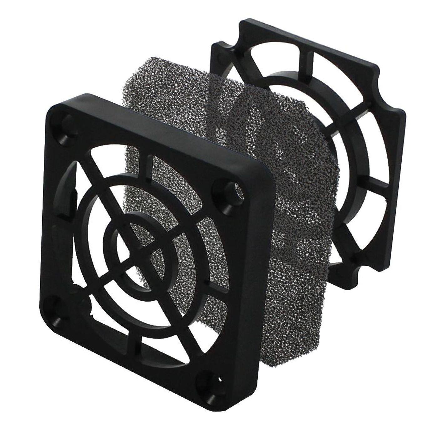 Fan grille + Dust filter 40x40mm 30ppi 3-part spin-on filter