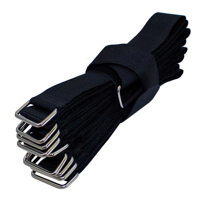10x Hook + Loop Cable tie 800 x 38mm Black normal Reusable Hook + Loop fastener