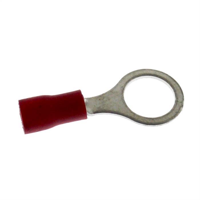 25x Ringkabelschuh teilisoliert 0,5-1,5mm² Lochdurchmesser M10 Rot Ringzunge Kupfer verzinnt