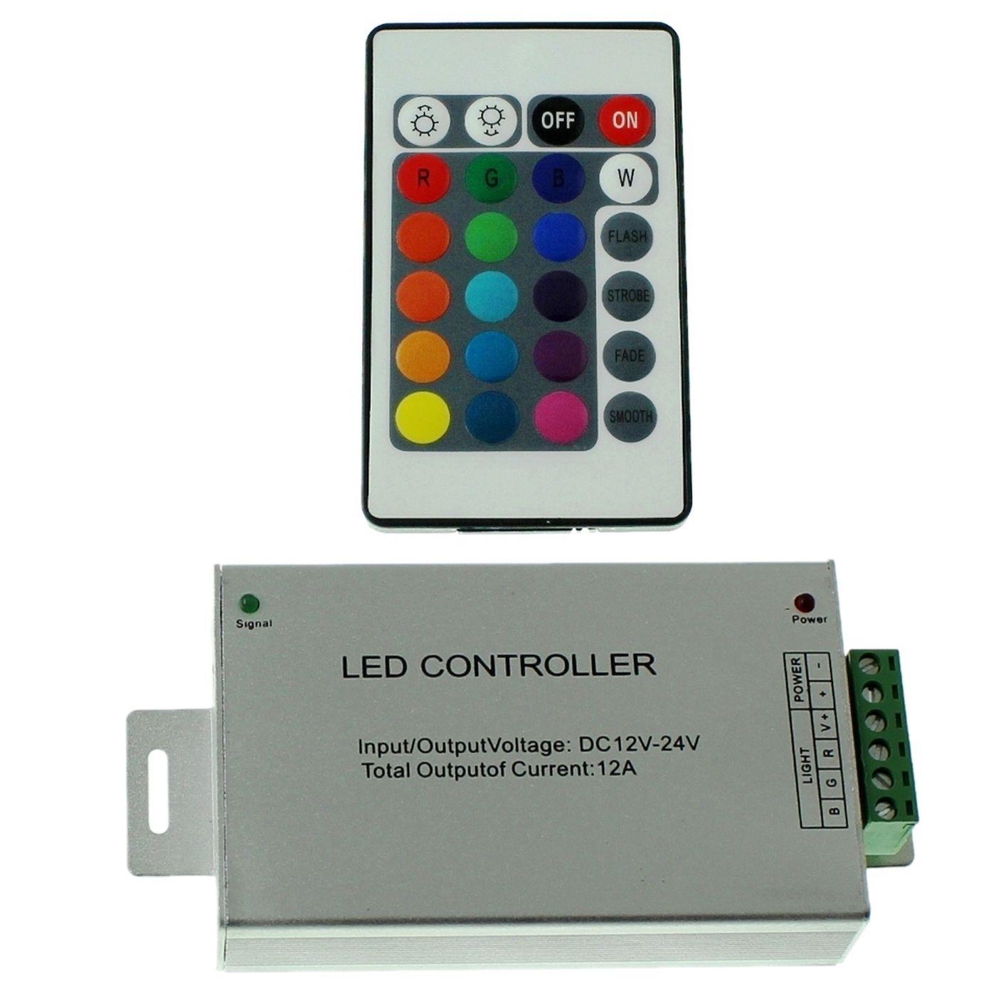 RGB LED 24Key Controller 12...24V 144W für Farbwechsel Streifen 4-Pin