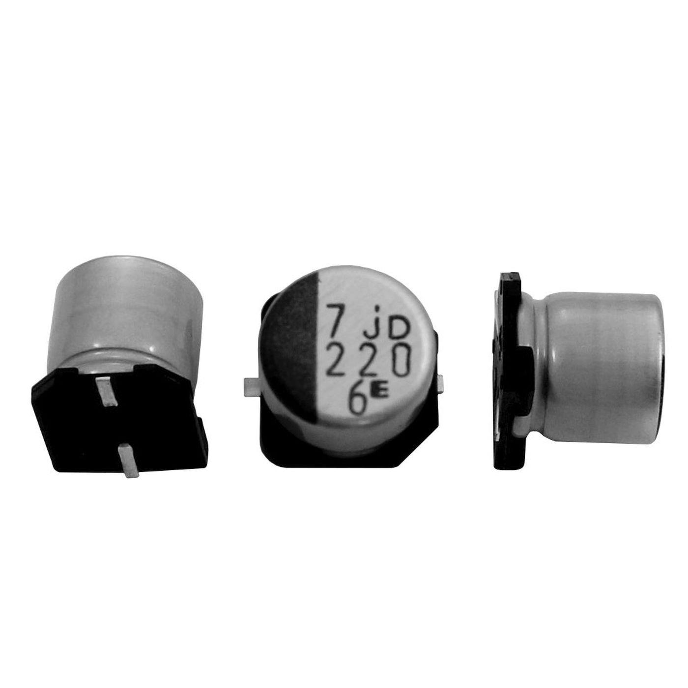 SMD Electrolytic capacitor 220µF 6,3V 105°C RVD-6V221MF61U-R2 d6,3x5,8mm 220uF