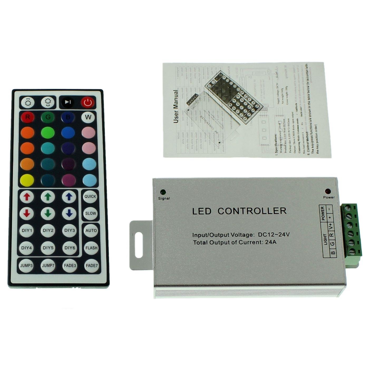 RGB LED 44Key Controller 12...24V 288W for colour changing strips 4-Pin