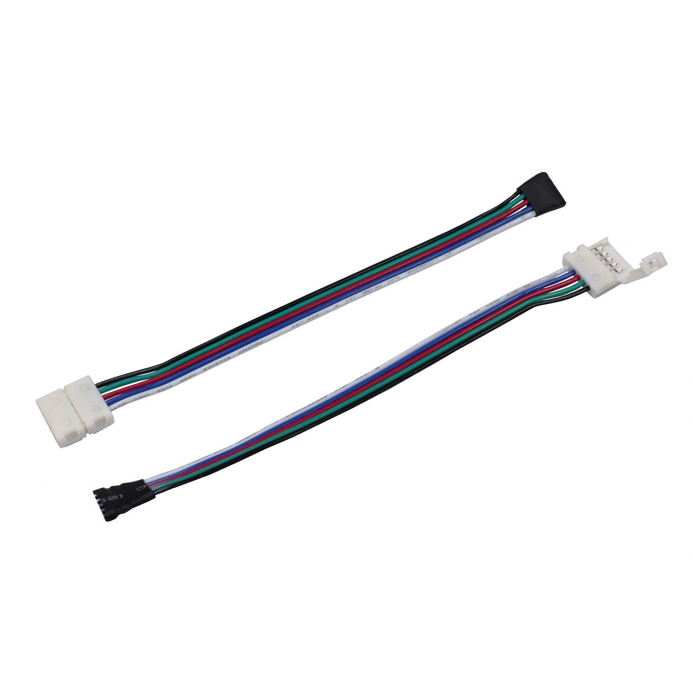 17cm RGBW LED Steckverbinder -> Clip Schnellverbinder 5 Pin Buchse -> Clip für 12mm RGBW LED Streifen 17x5mm