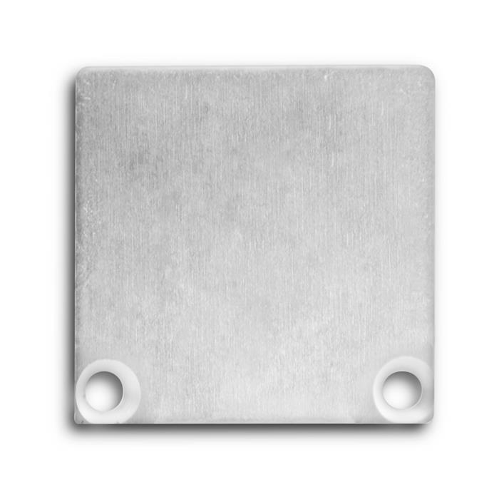 2x Endkappe E47 Aluminium für Profil PN6 mit Abdeckung C30 Silber