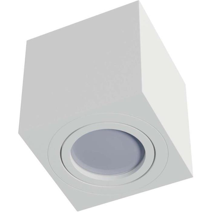 LED Aufbaurahmen Quadratisch 80x80x84mm Weiß Aluminium Schwenkbar Spot GU10 MR16