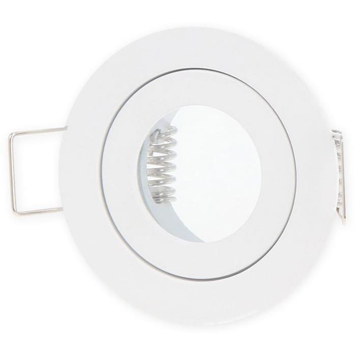LED Einbaurahmen Bad Feuchtraum Rund IP44 55x27mm Weiß Aluminium Schwenkbar Spot GU4 MR11