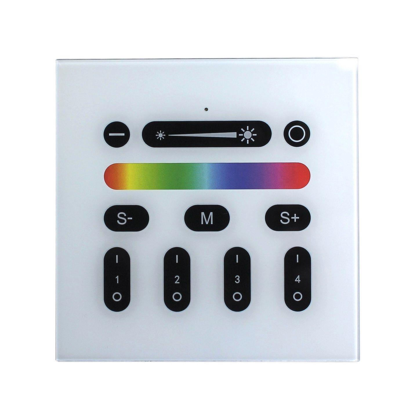 RGBW LED Wand Touch Panel RF Controller 230V passend für MiLight MiBoxer Glas Design Optik für Farbwechsel Streifen 5-Pin