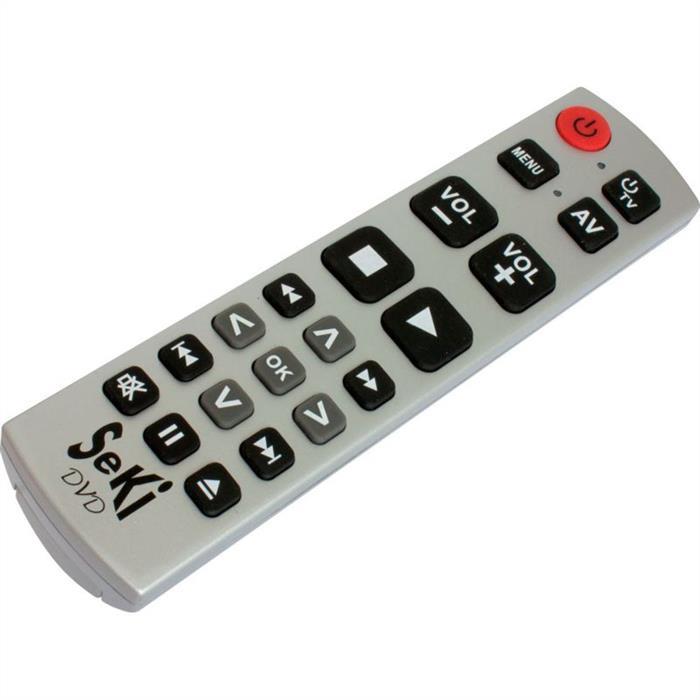 Universal Remote control SeKi DVD Silver Able to learn for seniors + children