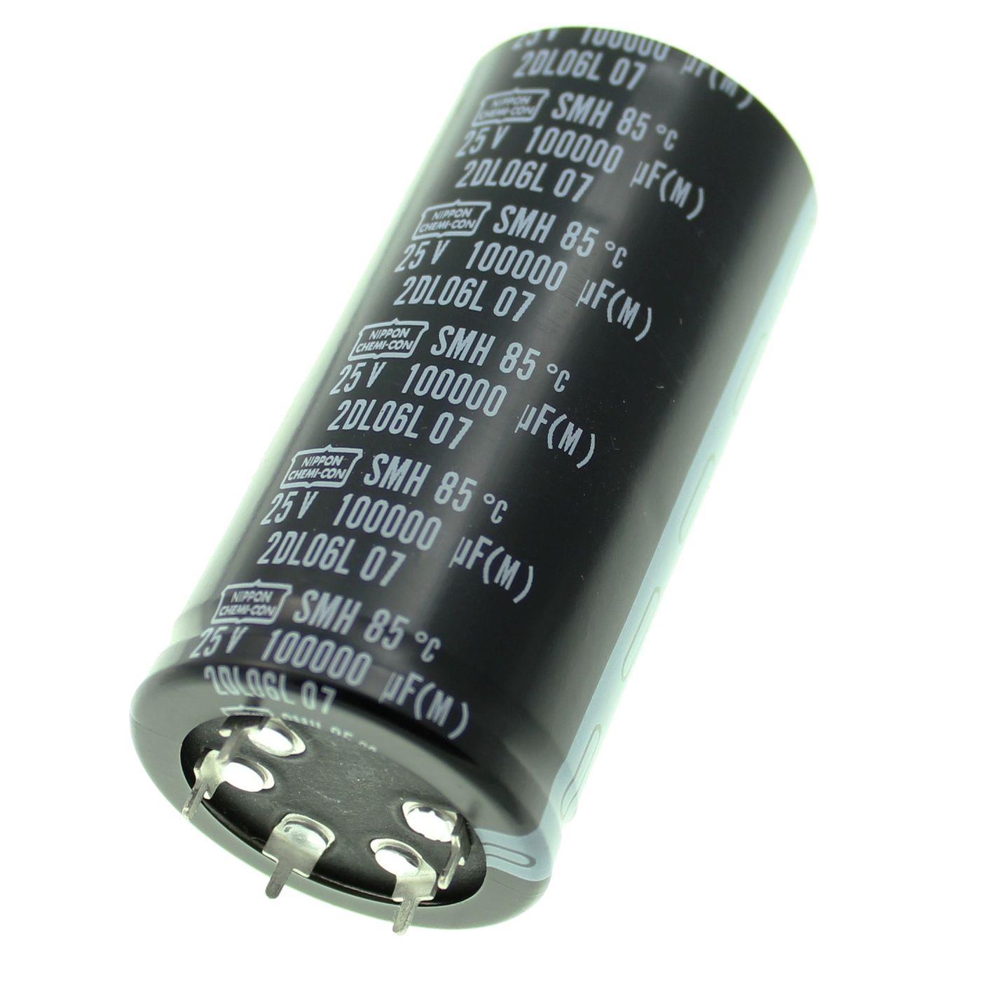 5-Pin Elko Kondensator Radial 100000µF 25V 85°C ESMH250VQT104MB80T d40x80mm 100000uF