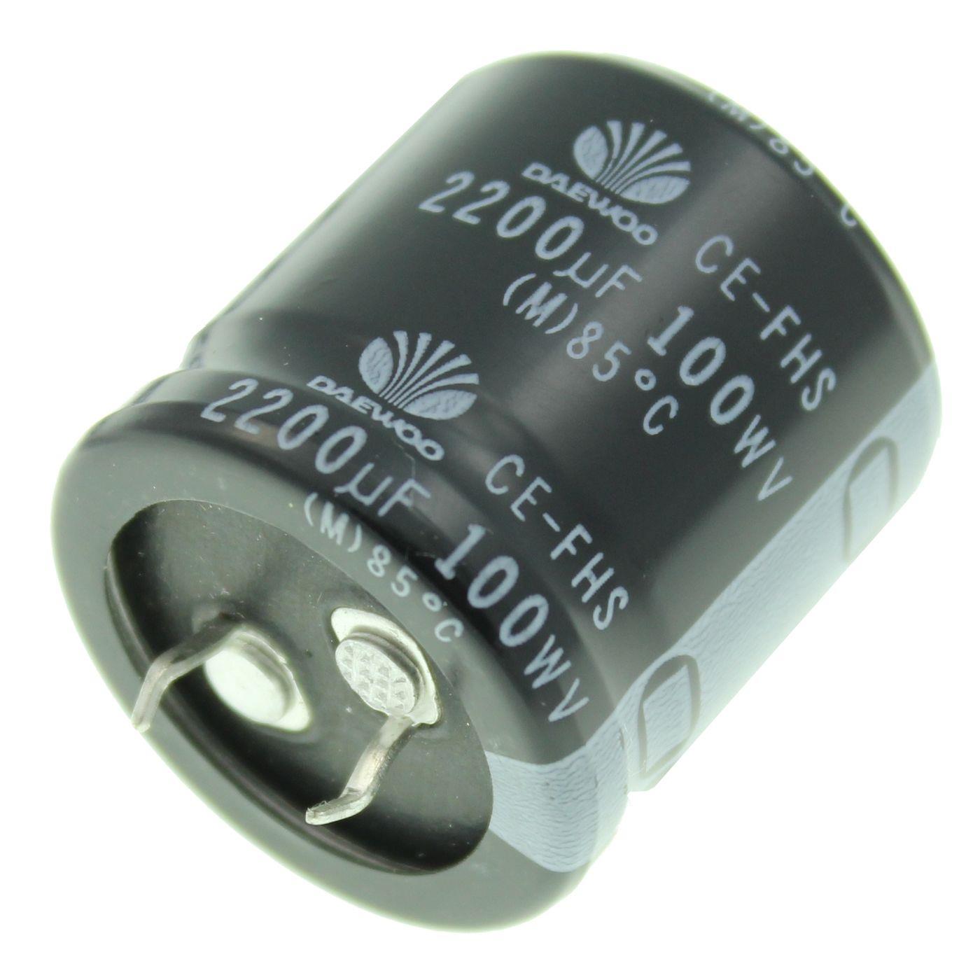 Snap-In Elko Kondensator Radial 2200µF 100V 85°C FHS2A222MKSA d30x30mm 2200uF