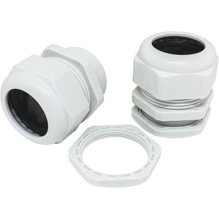 2x Cable gland M50 grey IP67 metric 32-38mm