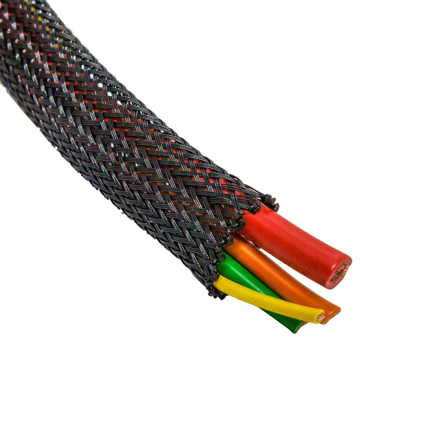 5m Fabric hose 10mm (7-14mm) Braided sleeving Cable protection Polyester