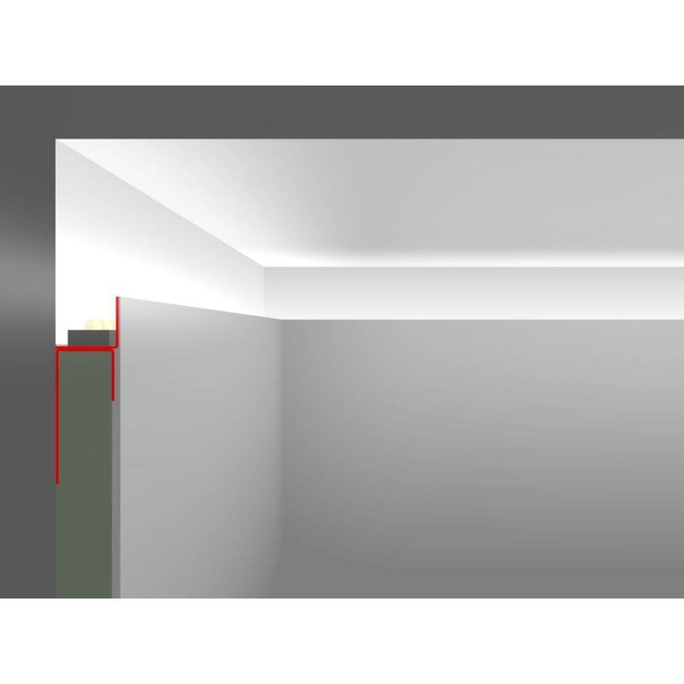 2m LED Trockenbauprofil ADP für freie Flächengestaltung für Gipskartonplatten Stahl Zinkblech