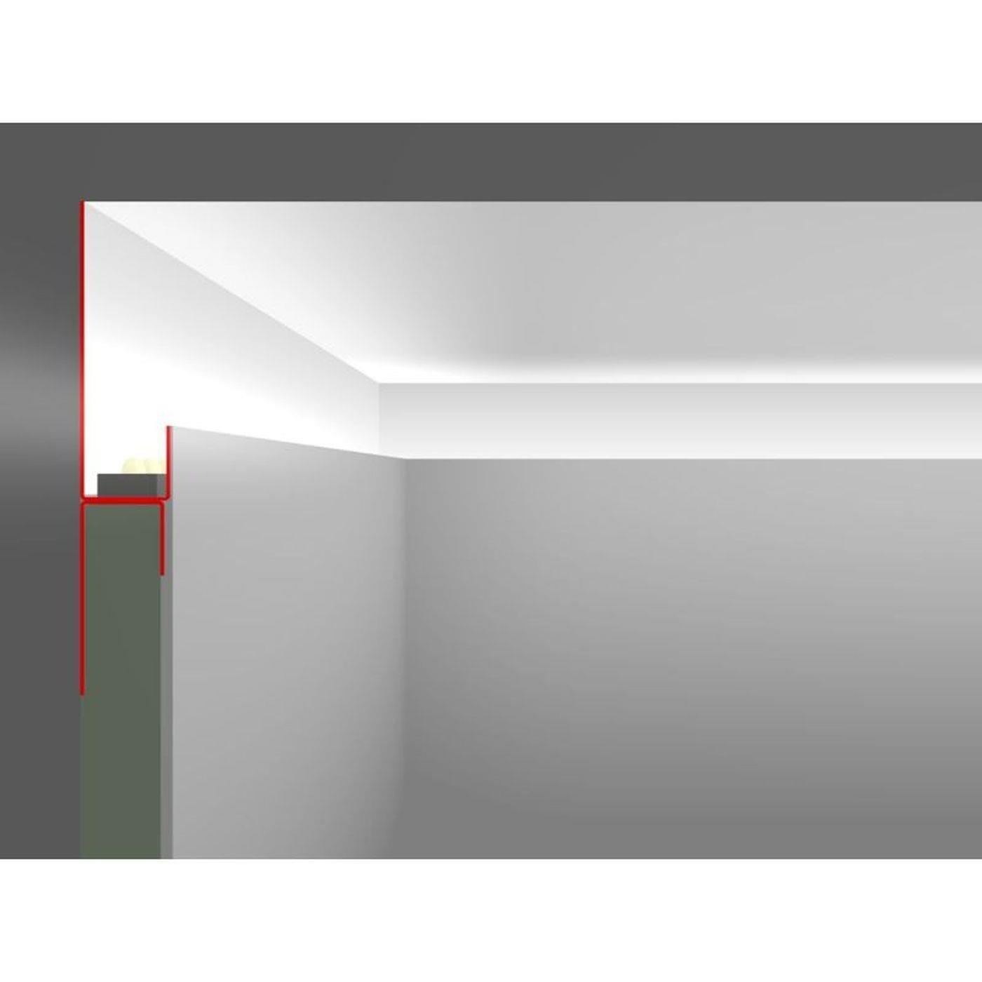 2m LED Drywall profile SNL 40mm Viewing leg for Plasterboard Steel Zinc sheet