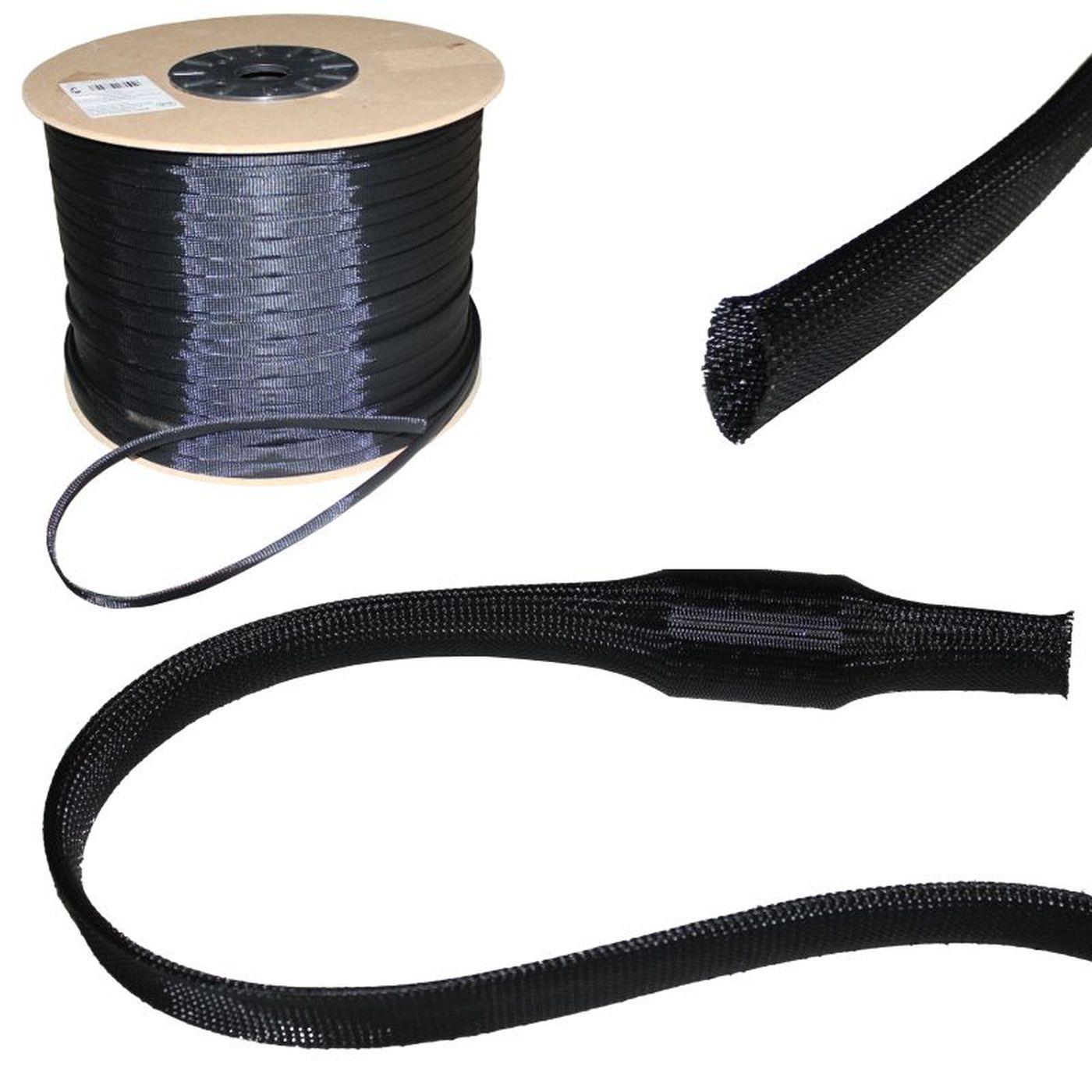 5m Fabric hose 10mm (7-14mm) Braided sleeving Cable protection Polyester