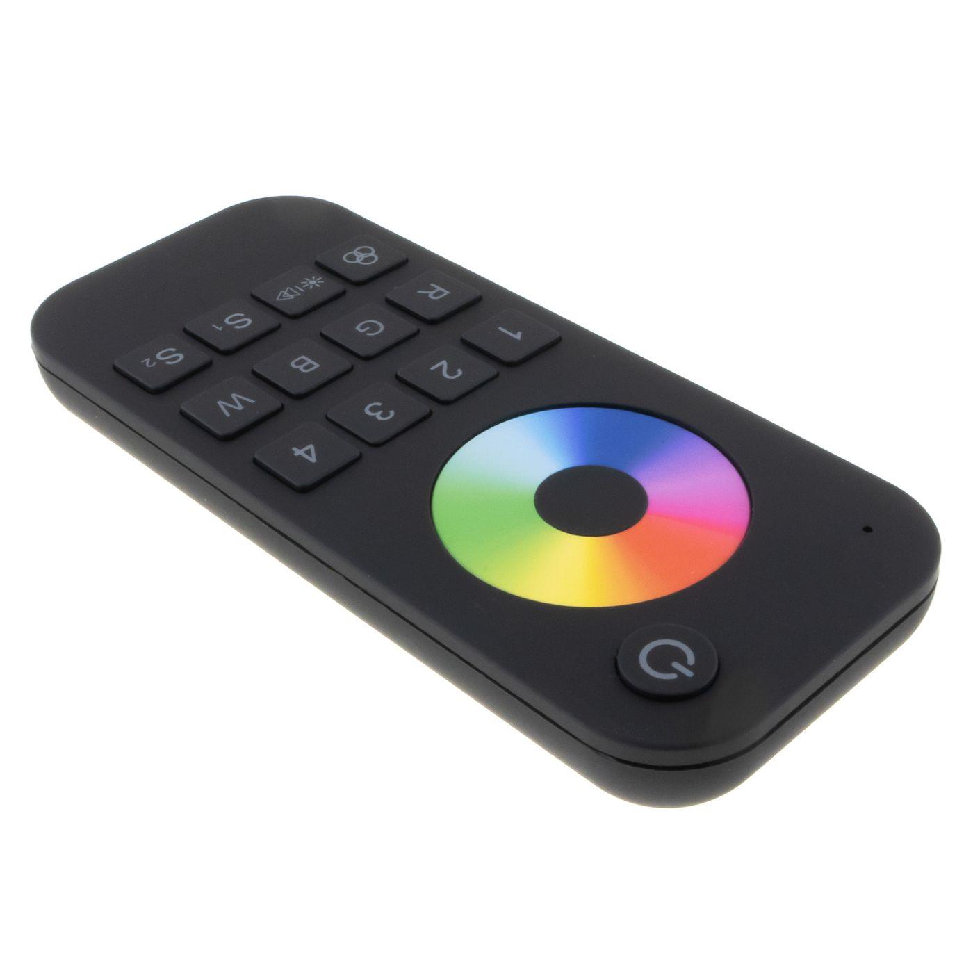 Elegance RGB RGBW LED 4-Zone Remote control Touch black for colour changing strips 4-Pin + 5-Pin