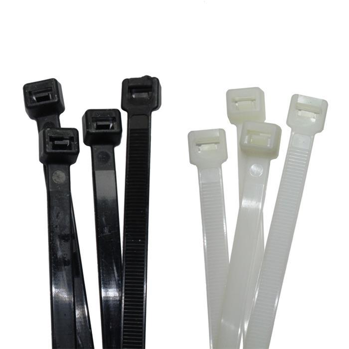 100x Cable tie 700 x 9mm White Natural 80kg PA6.6 Polyamide Industrial quality