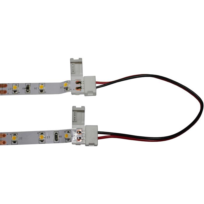 LED Clip Verbinder mit Kabel für 8mm LED Streifen 13x5mm für einfarbige LED Streifen 2-Pin