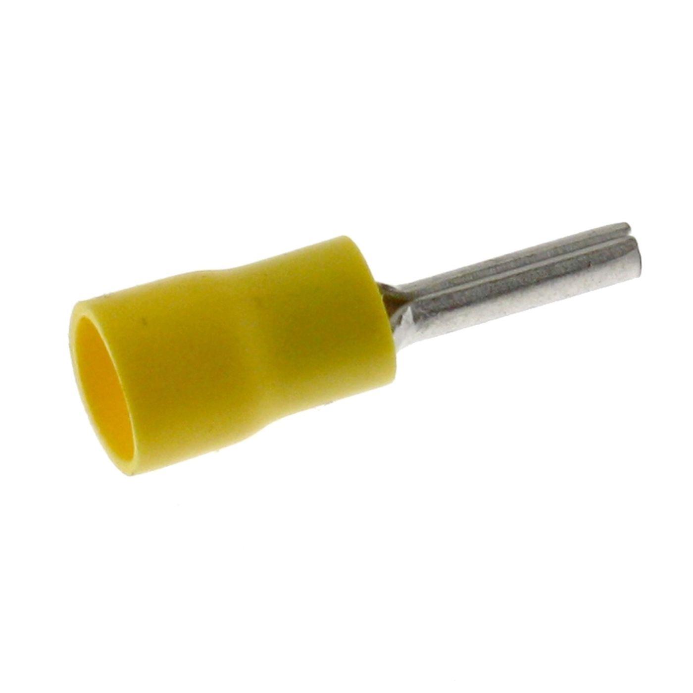 25x Stiftgabelschuh teilisoliert 4-6mm² Gelb Ringzunge Kupfer verzinnt 