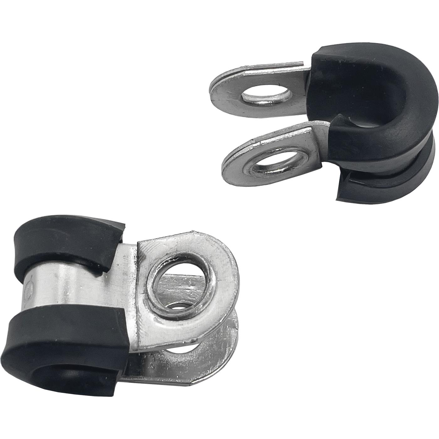 10x P-Clip Leitungsschelle Edelstahl V2A mit Gummi 5mm Rohrschelle Halterungsschelle