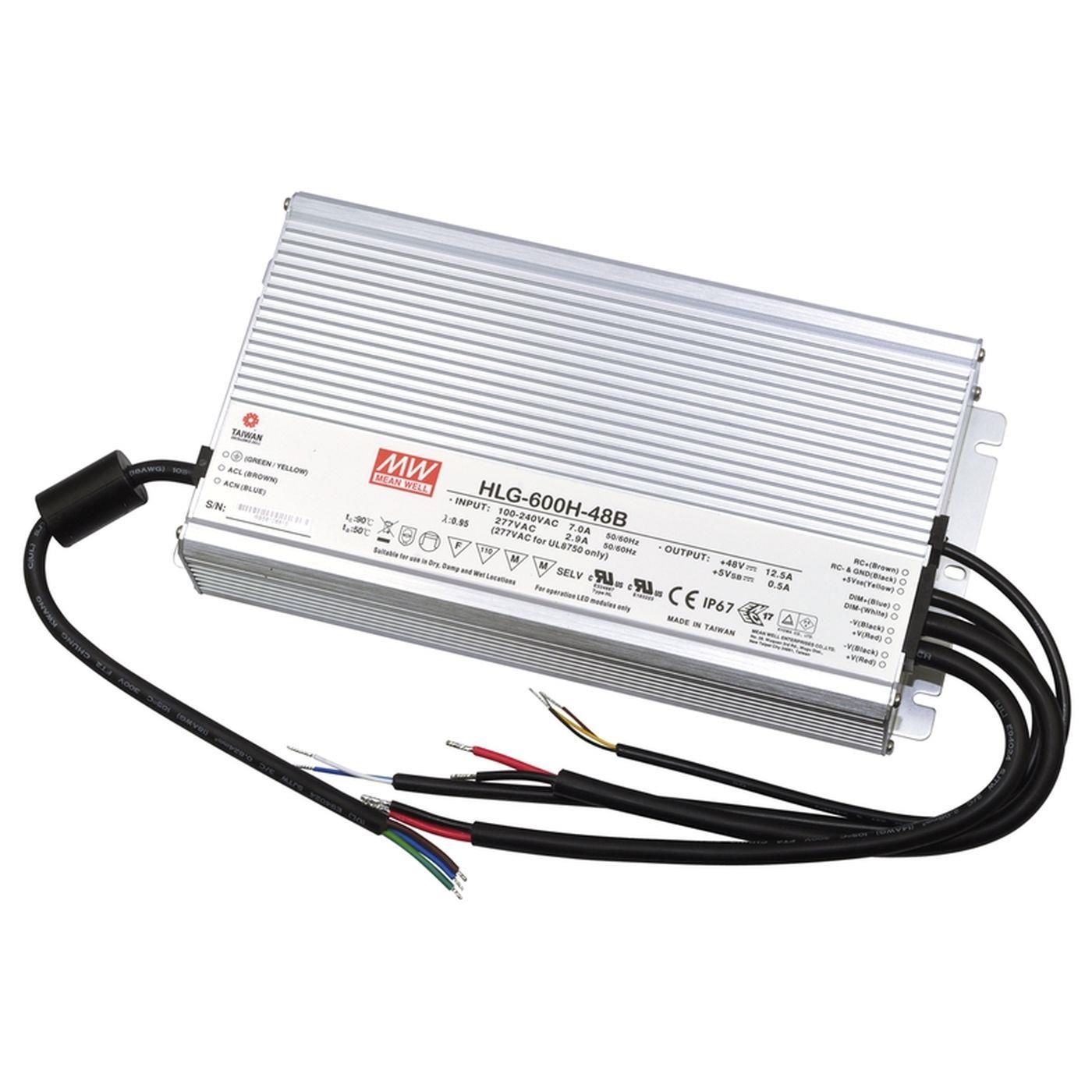 HLG-600H-24B 600W 24V 25A LED power supply Transformer Driver IP67 Dimmable 0-10V PWM