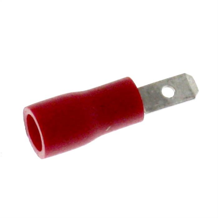 25x Flachstecker teilisoliert 0,5-1,5mm² Steckmaß 0,8x2,8mm Rot Steckverbinder Messing verzinnt