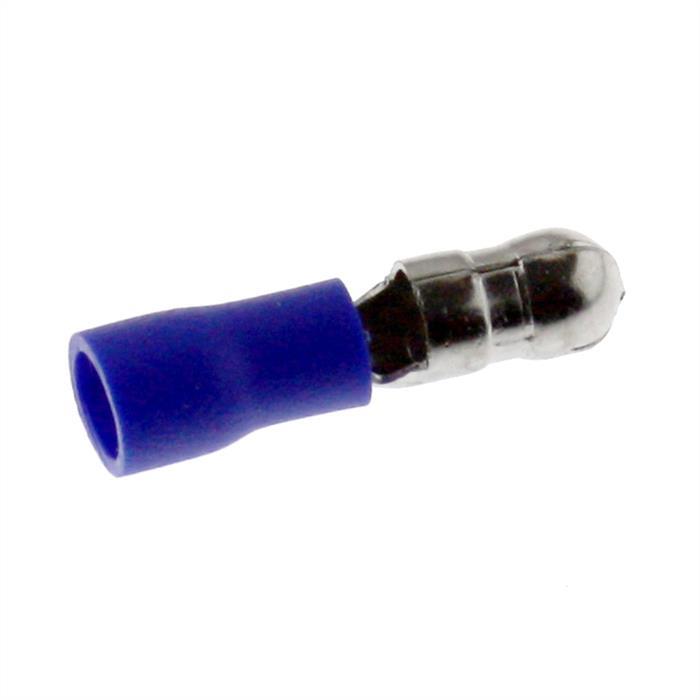 25x Round plug fully insulated 1,5-2,5mm² Pin diameter 5mm Blue Connectors Tin