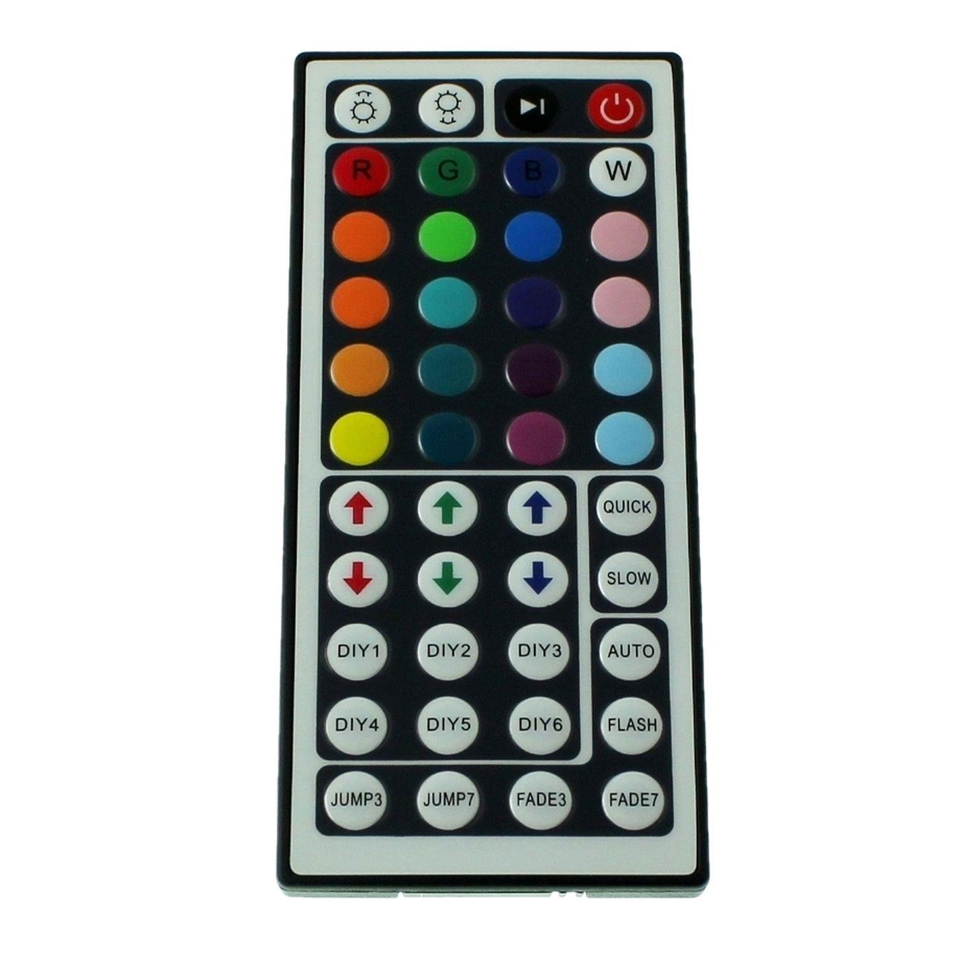 Mini RGB LED 44Key Controller 12V 72W for colour changing strips 4-Pin plug + play
