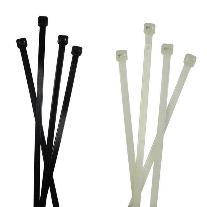 100x Cable tie Reusable 300 x 4,8mm White Natural 22kg PA6.6 Polyamide Industrial quality