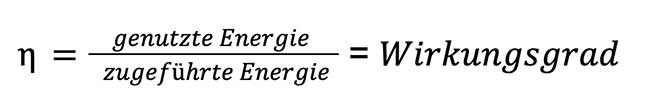 Formel Wirkungsgrad