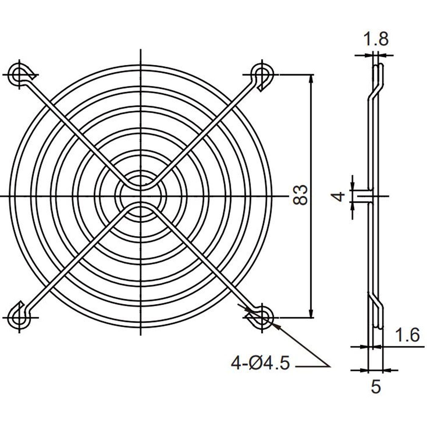 Fan grille 92x92mm for Axial fan 2x92x20mm 92x92x25mm