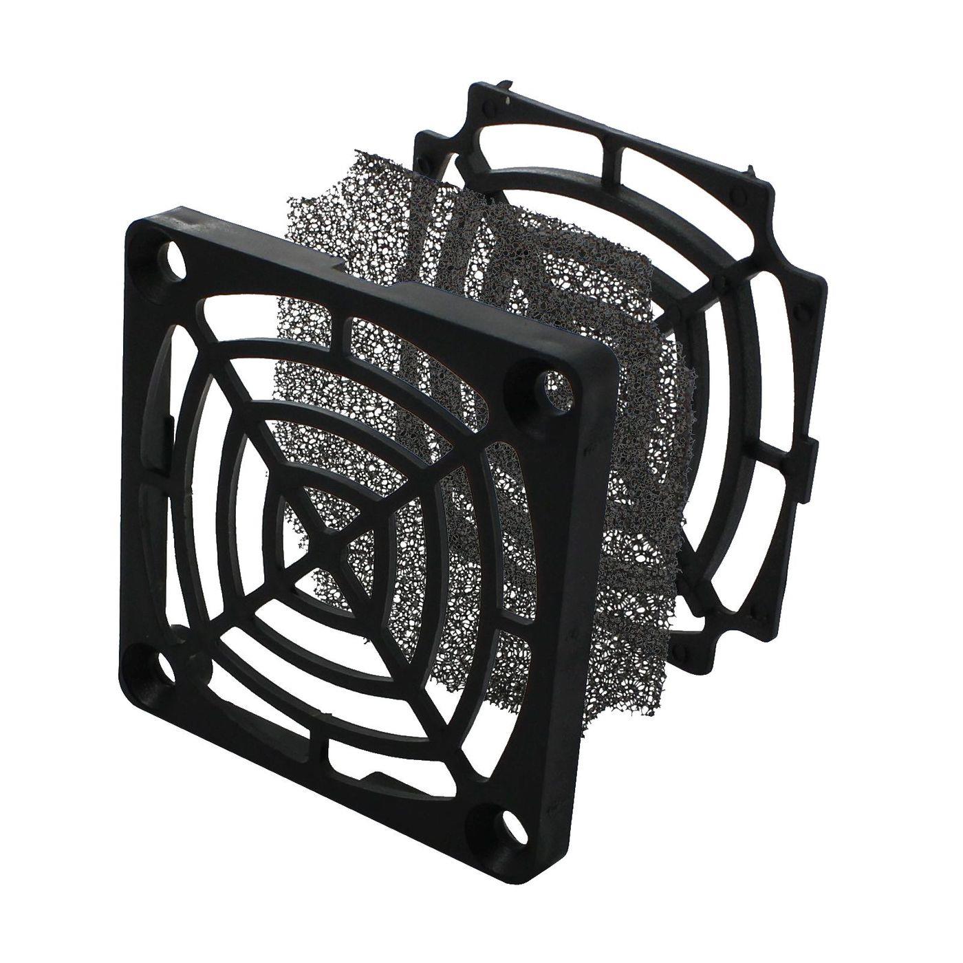 Fan grille + Dust filter 60x60mm 30ppi 3-part spin-on filter