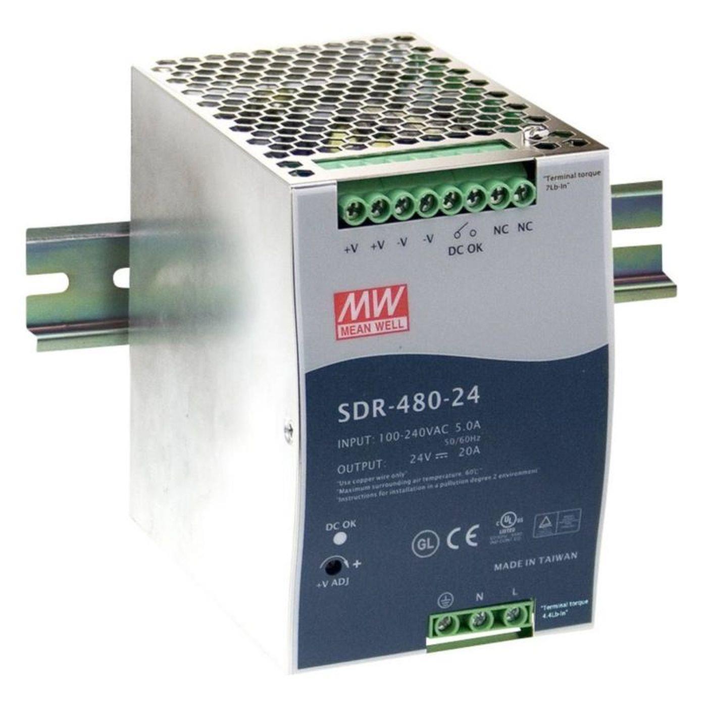 SDR-480-24 480W 24V 20A Din Rail power supply