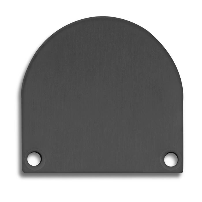 2x End cap E46 Aluminium For profiles PN4 PN5 with Cover C13 Black