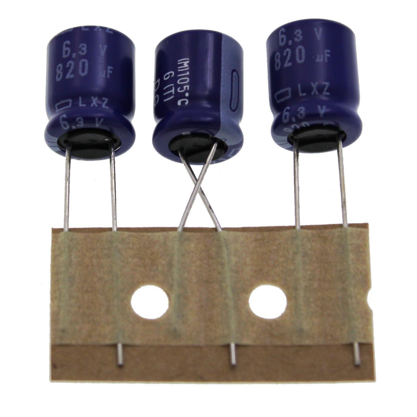 Electrolytic capacitor Radial 820µF 6,3V 105°C ELXZ6R3ETD821MJC5S d10x12,5mm 820uF