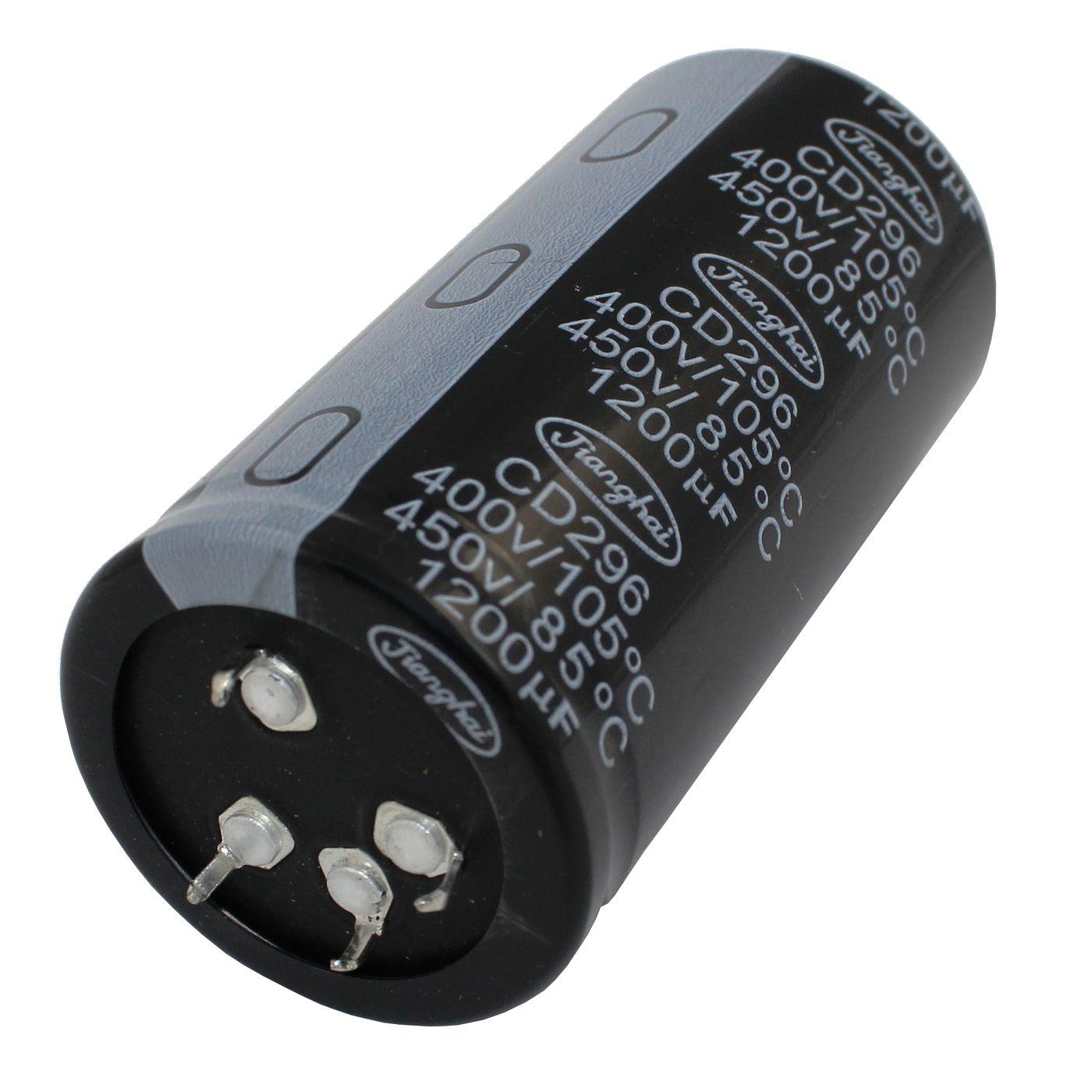 4-Pin Elko Kondensator Radial 1200µF 450V 85°C ECS2GKC122QT4P44080 d40x80mm 1200uF