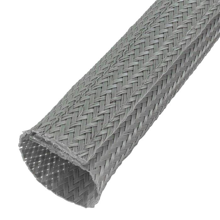 1m Flexibler Kabelschlauch d30-45mm grau Kabelkanal Gewebeschlauch Flausch + Klett