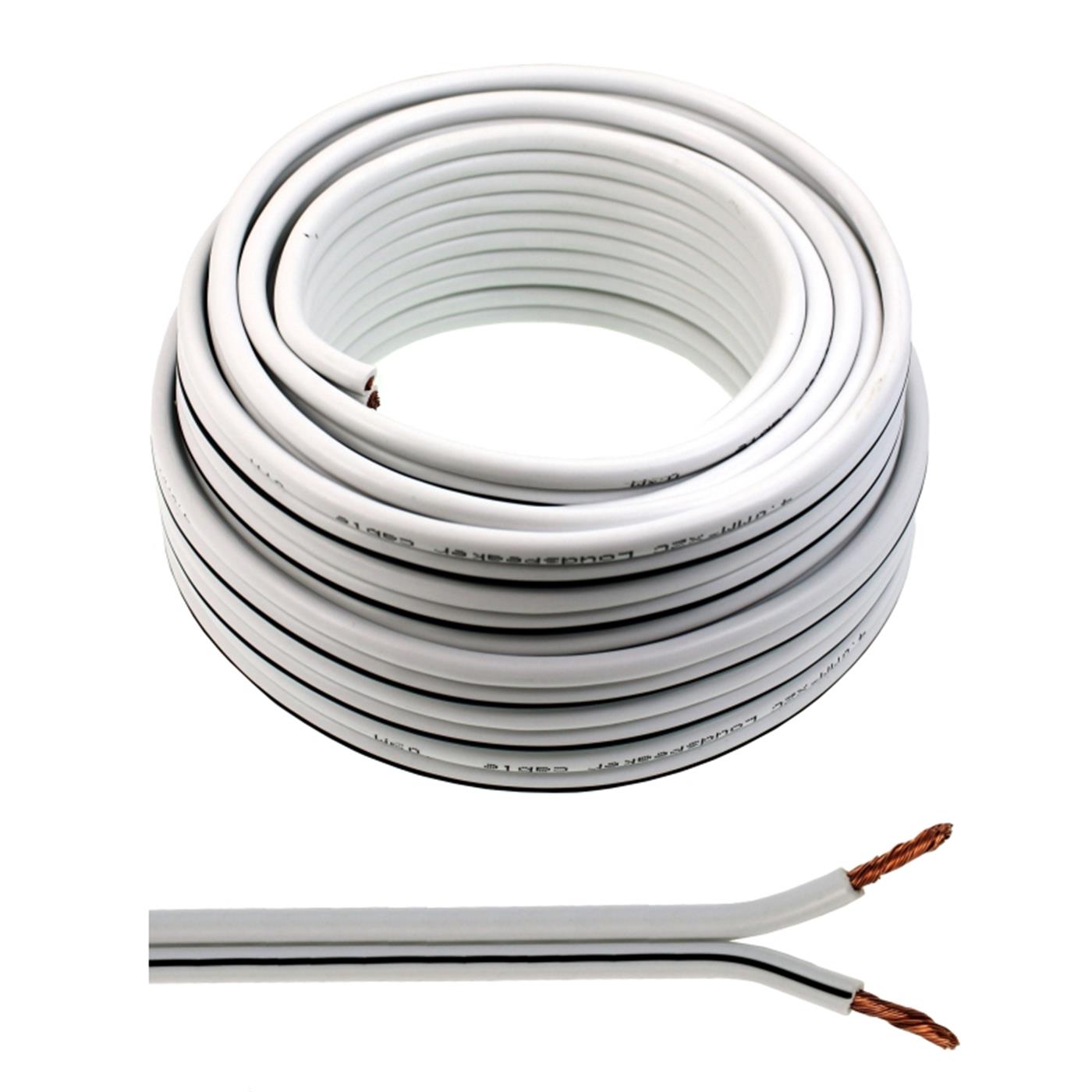 10m Speaker cables 2x 4mm² White Audio cable Box housing cable