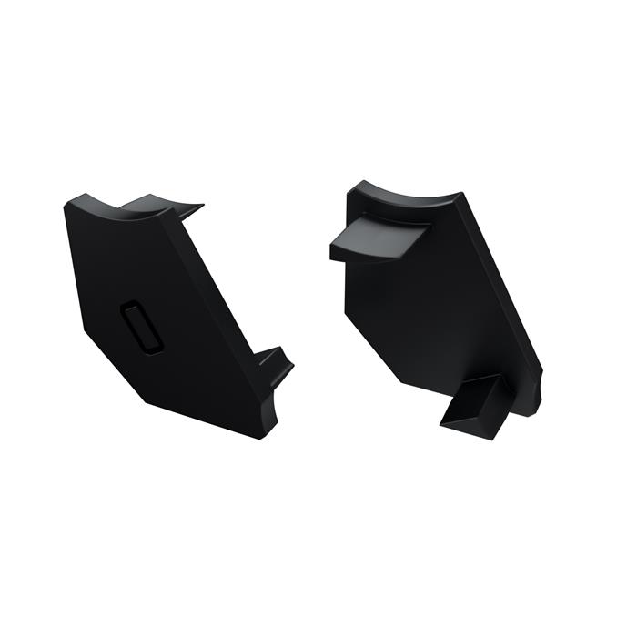 End cap for Lumonic Type H (left) LED profiles Holder Plastic Black