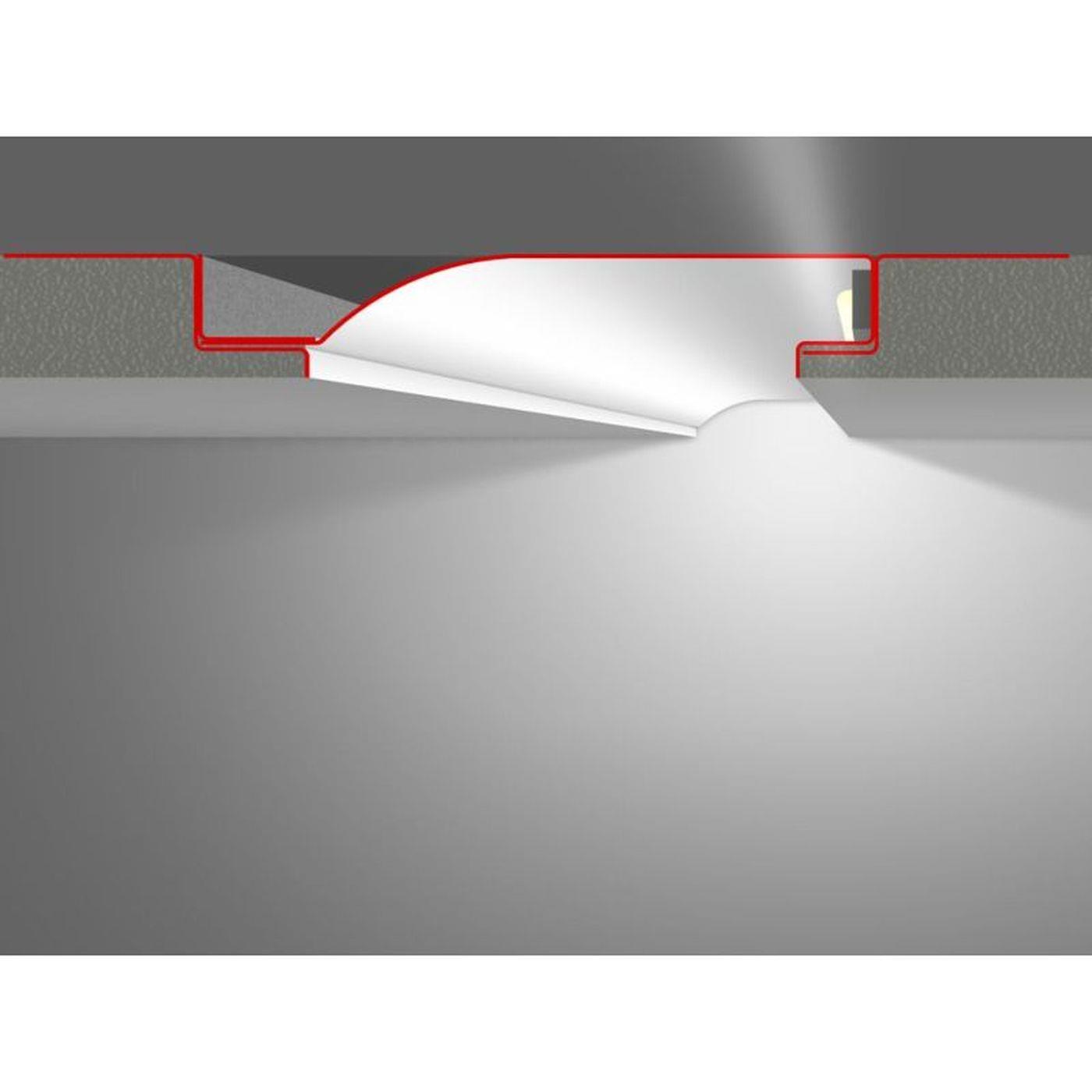 2m LED Putzprofil R10-F mit Reflektor-Sichtschenkel Stahl Zinkblech
