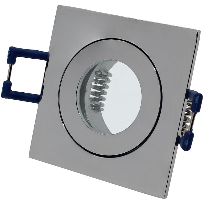LED Installation frame Bathroom Damp room Square IP44 55x55x21mm Chrome Aluminium Swivelling Spot GU4 MR11