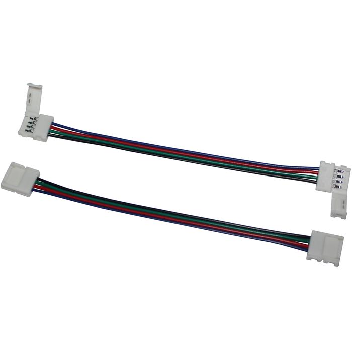 15-100cm RGB LED Clip Verbinder mit Kabel für 10mm RGB LED Streifen 15x5mm