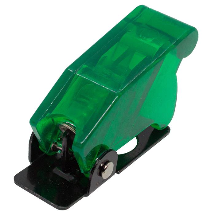 Flip-Cover Transparent Green for Toggle switch Ø12mm Plastics Protection Cover