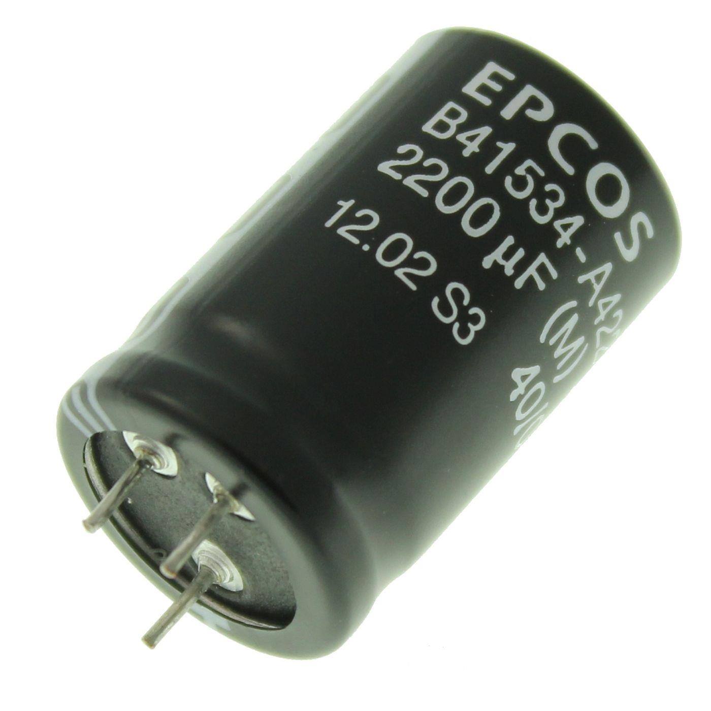 3-Pin Elko Kondensator Radial 2200µF 16V 85°C B41534A4228M d18x30mm 2200uF