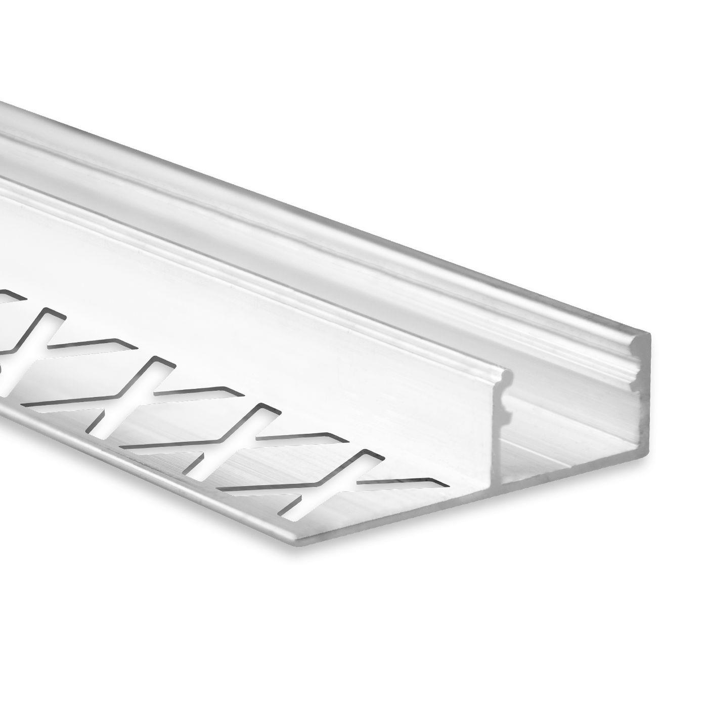 2m LED Profil FP2 Silber 37x11mm Aluminium Fliesenprofil für 14mm LED Streifen