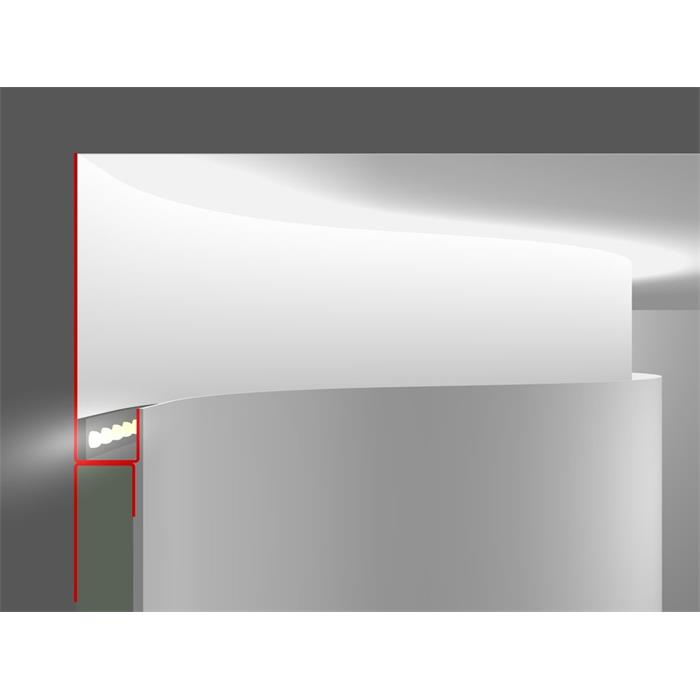 2m LED Drywall profile SNL flex for curves 30mm Viewing leg for Plasterboard Steel Zinc sheet