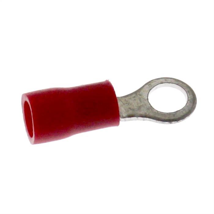25x Ringkabelschuh teilisoliert 0,5-1,5mm² Lochdurchmesser M4 Rot Ringzunge Kupfer verzinnt