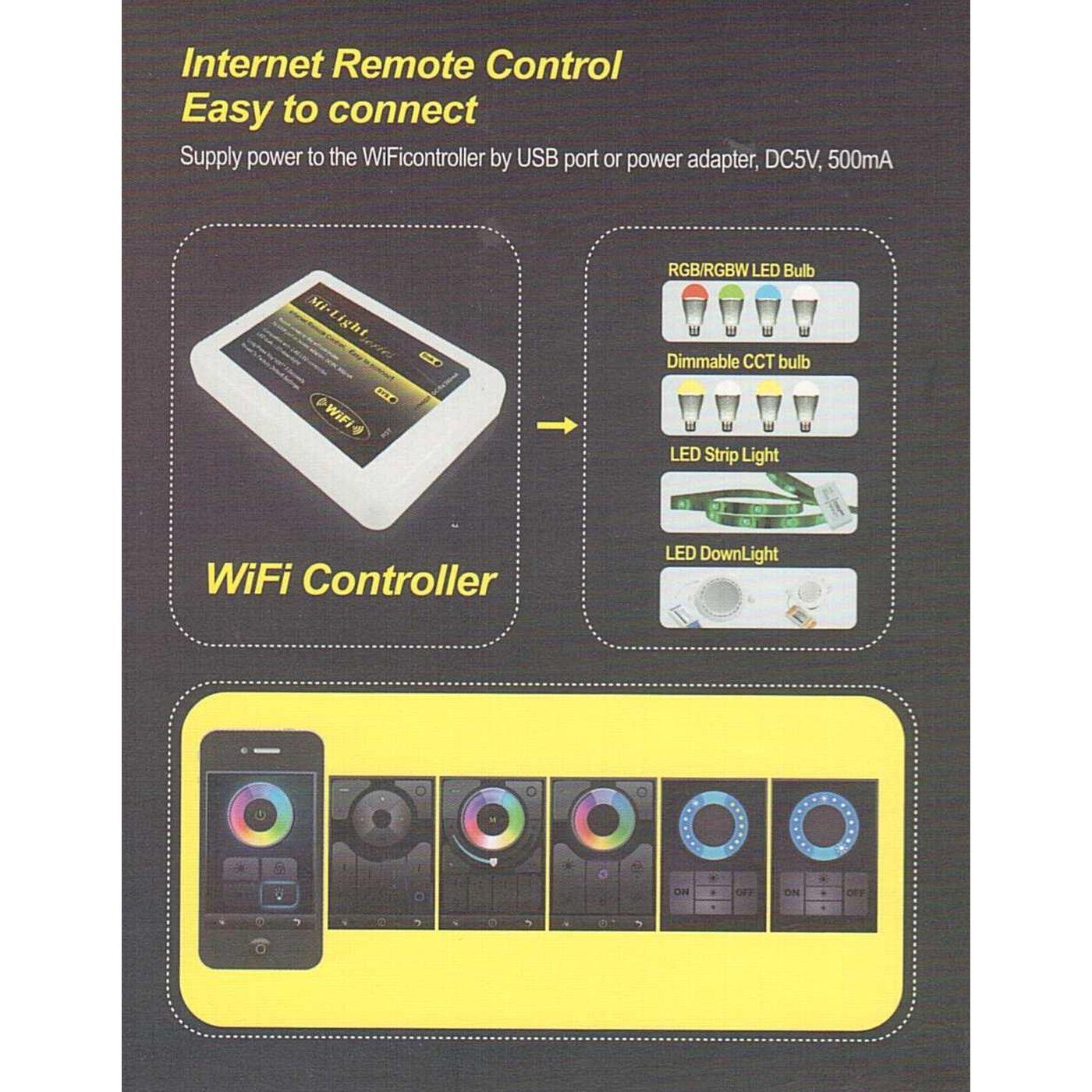 MiLight MiBoxer RGB RGBW CCT LED WiFi Module for MiLight MiBoxer for single colour + colour changing stripes 2-Pin, 4-Pin, 5-Pin, 6-Pin
