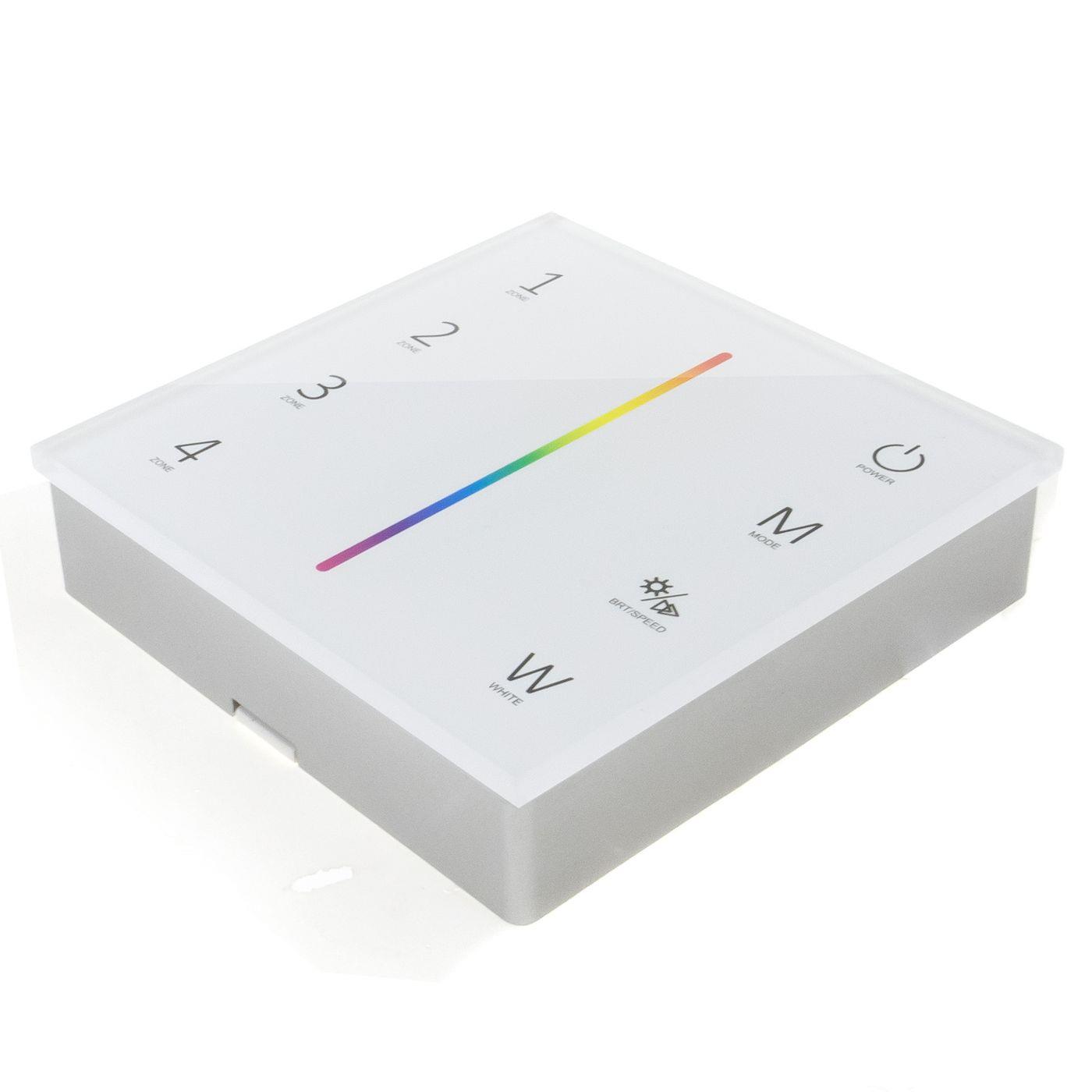 Elegance RGB RGBW LED 4-Zone Wall Touch Panel Controller Battery for colour changing strips 4-Pin + 5-Pin