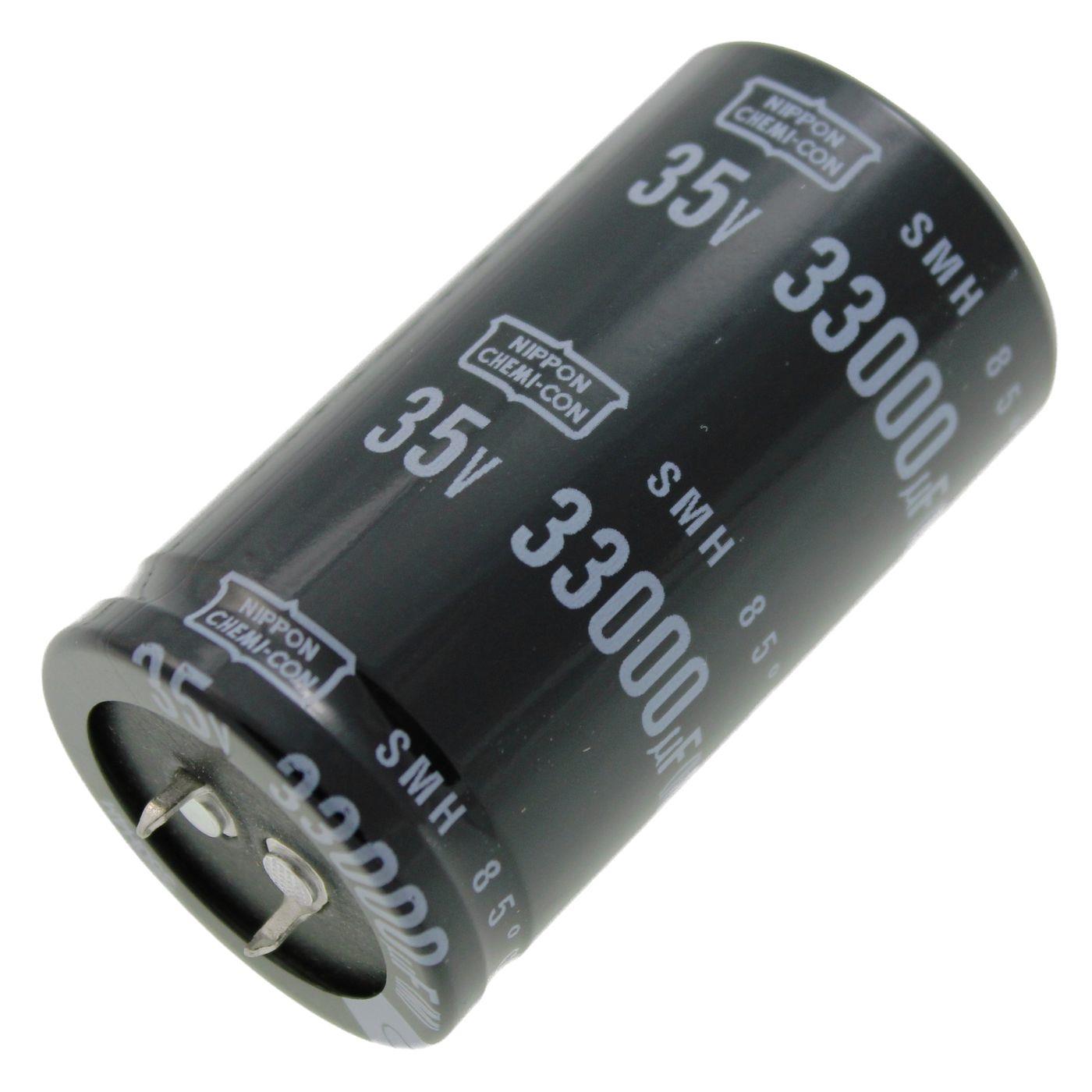 Snap-In Electrolytic capacitor Radial 33000µF 35V 85°C ESMH350VSN333MA63U d35x63mm 33000uF
